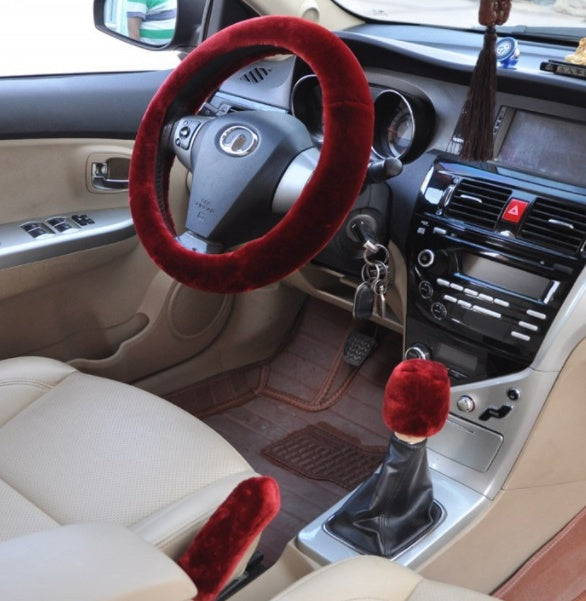 Car Fleece Steering Wheel Cover. Short Plush Steering Wheel