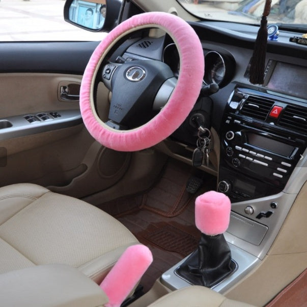 Car Fleece Steering Wheel Cover. Short Plush Steering Wheel