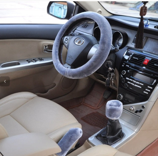 Car Fleece Steering Wheel Cover. Short Plush Steering Wheel