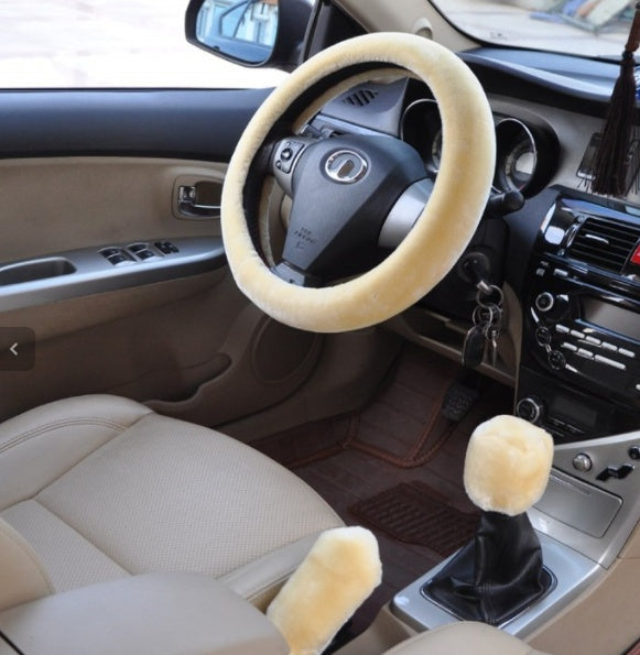 Car Fleece Steering Wheel Cover. Short Plush Steering Wheel