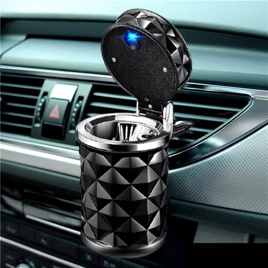 Diamond Cut LED Car Ashtray with High-Temp Resistance